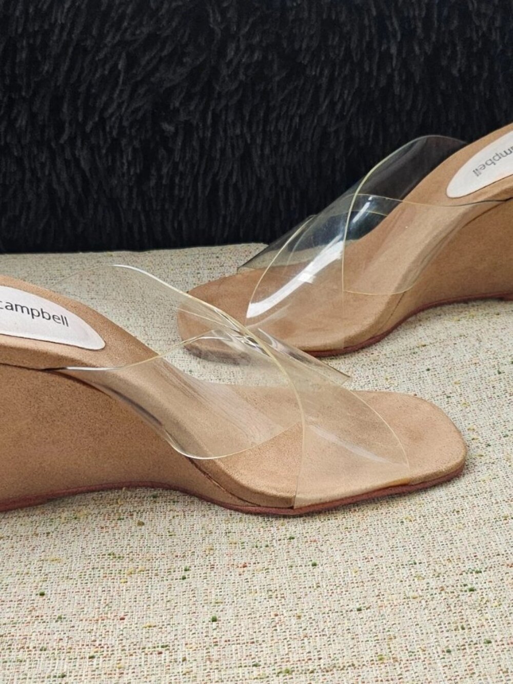 Jeffrey Campbell Women Heel Sandal Clear Plastic Upper Crisscross Shoe Size 8 - Picture 5 of 12